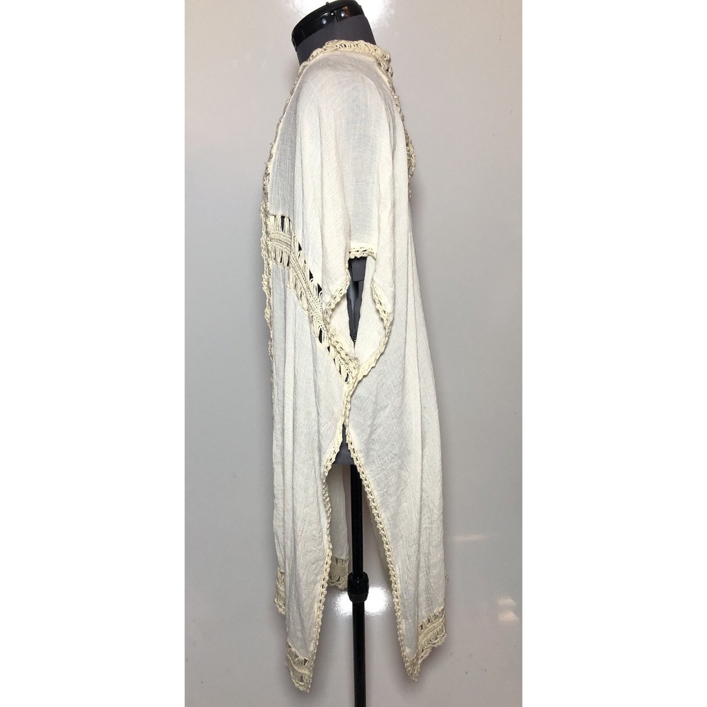 Altar'd‎ State Boho Crochet Lace Kimono Cardigan Ivory Festival M - Picture 5 of 13